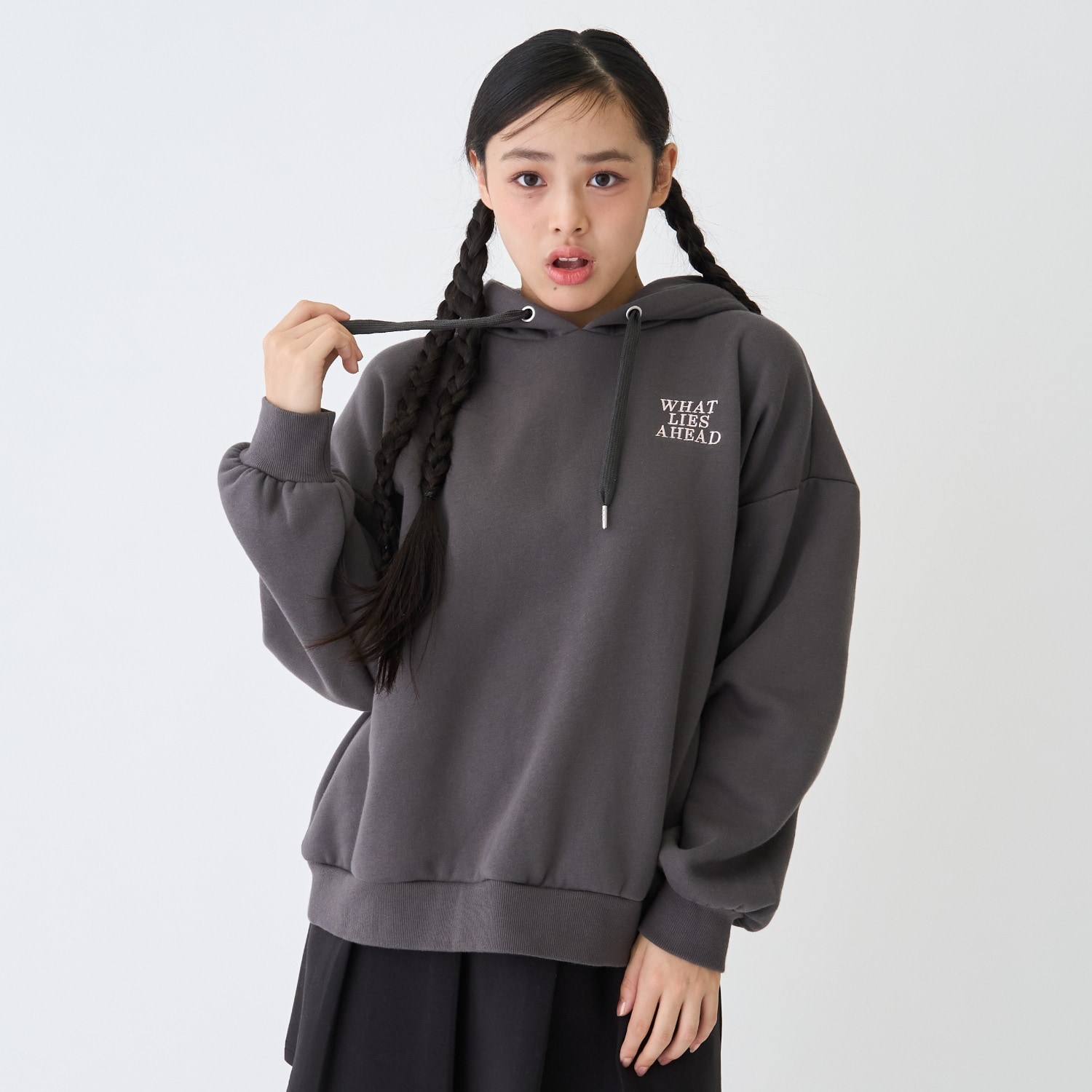 裏起毛フォトルーズパーカー