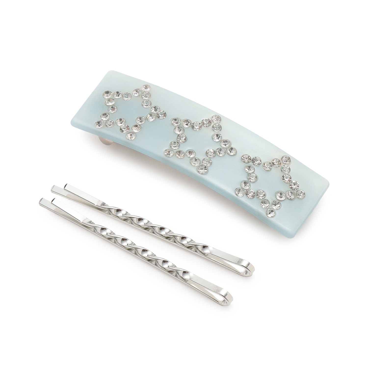 ラインストーンヘアクリップ