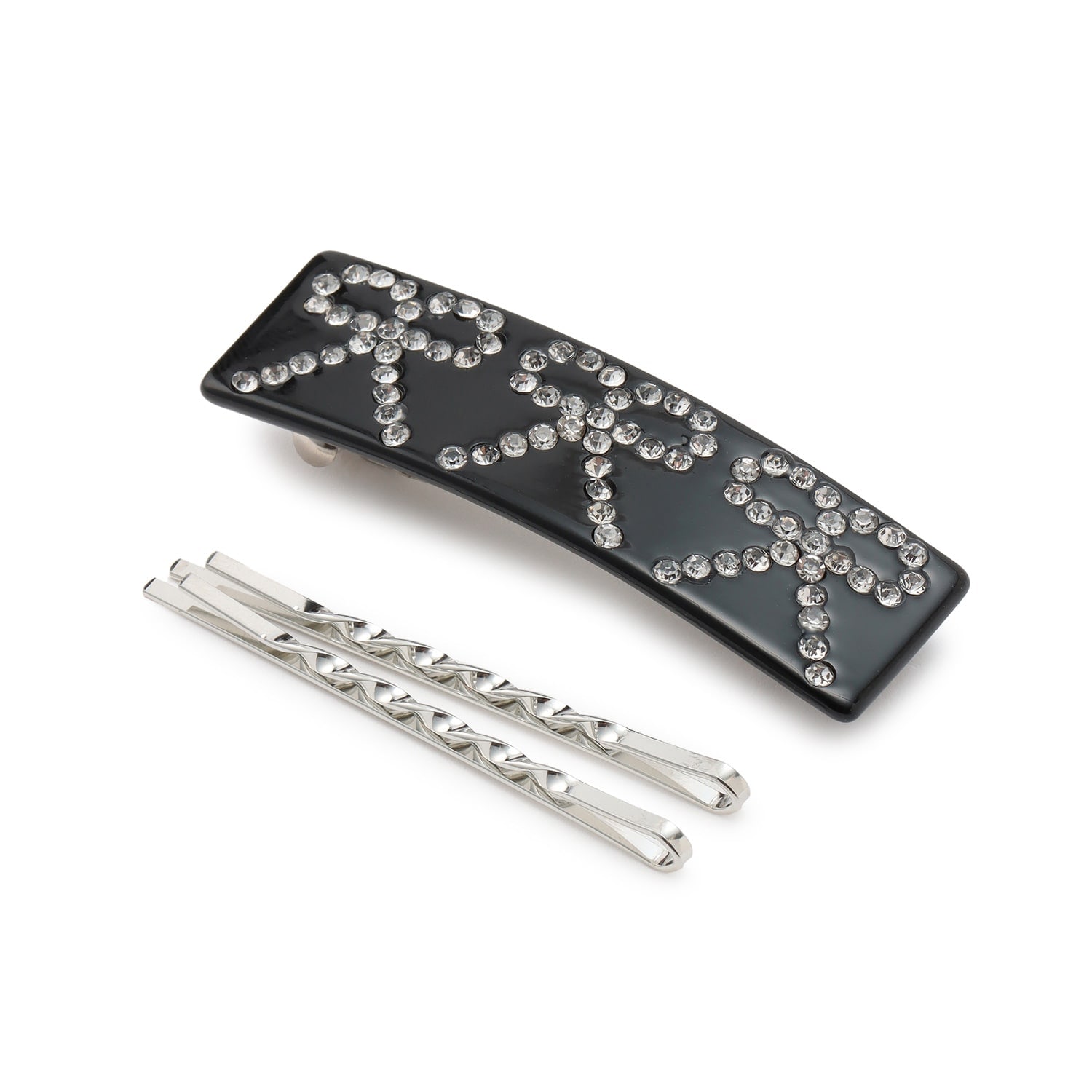 ラインストーンヘアクリップ