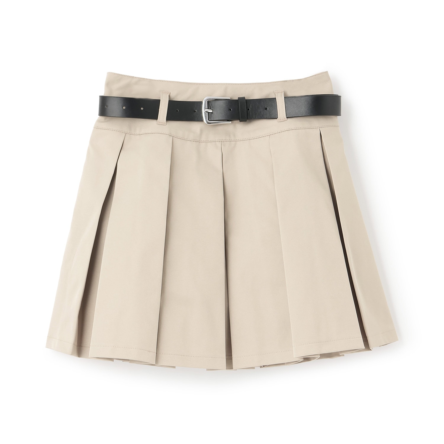 【イージーケア】ベルトつきプリーツスカート
