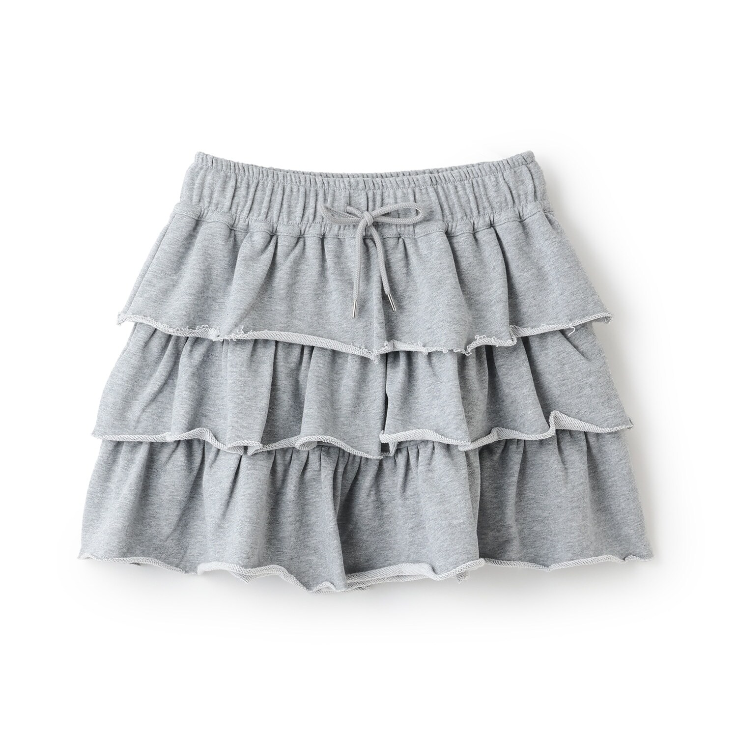 【綿100%】【セット可】カットティアードミニスカート