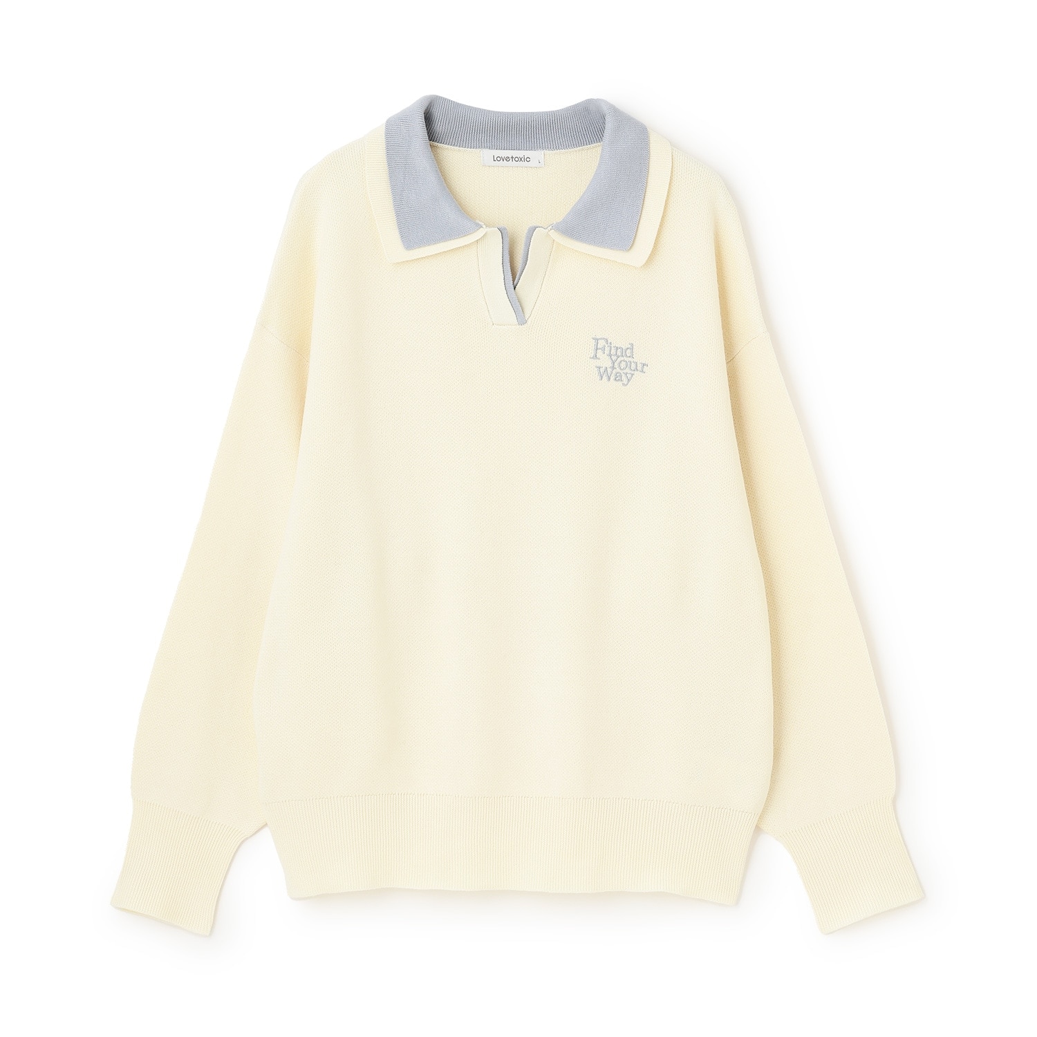 【アラエル】W衿スキッパーニット