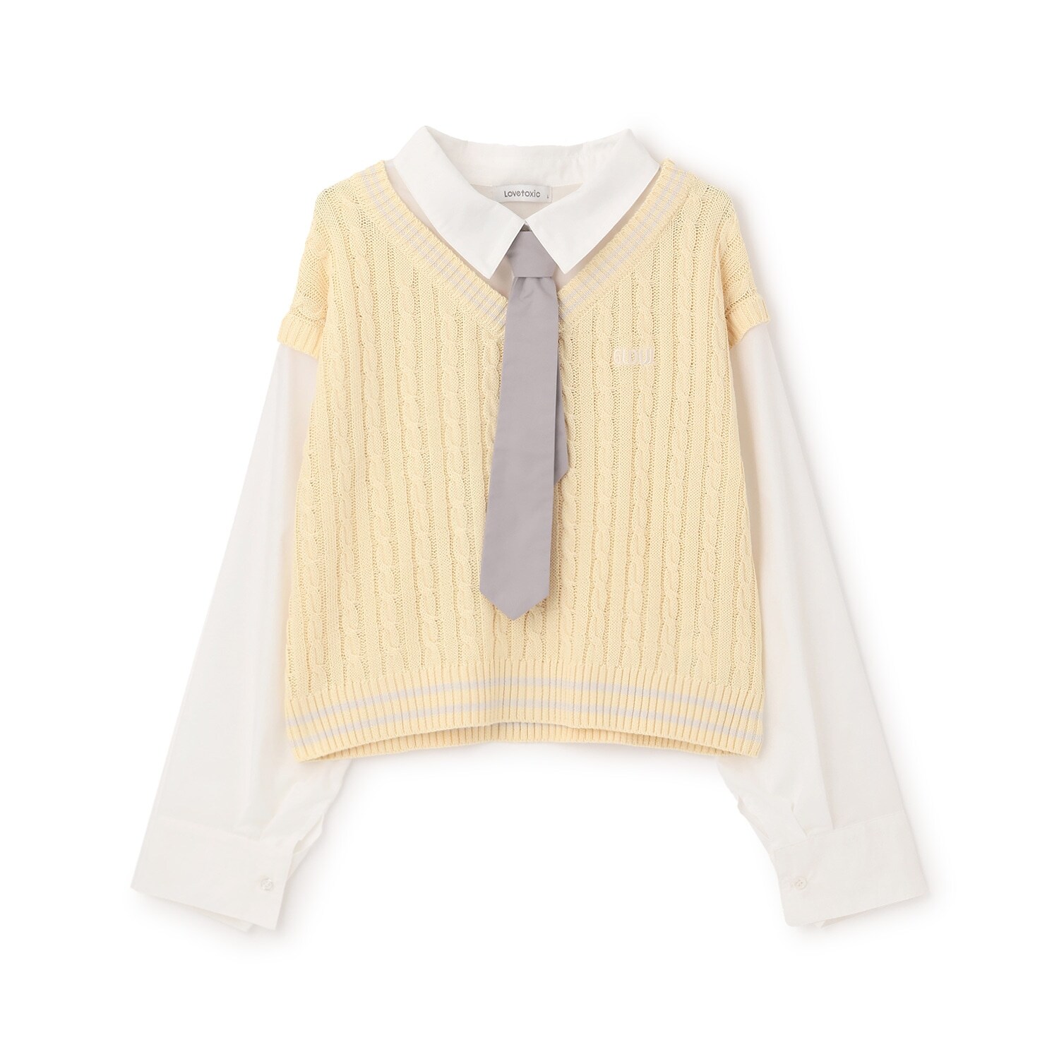 【アラエル】ネクタイつきレイヤードベスト