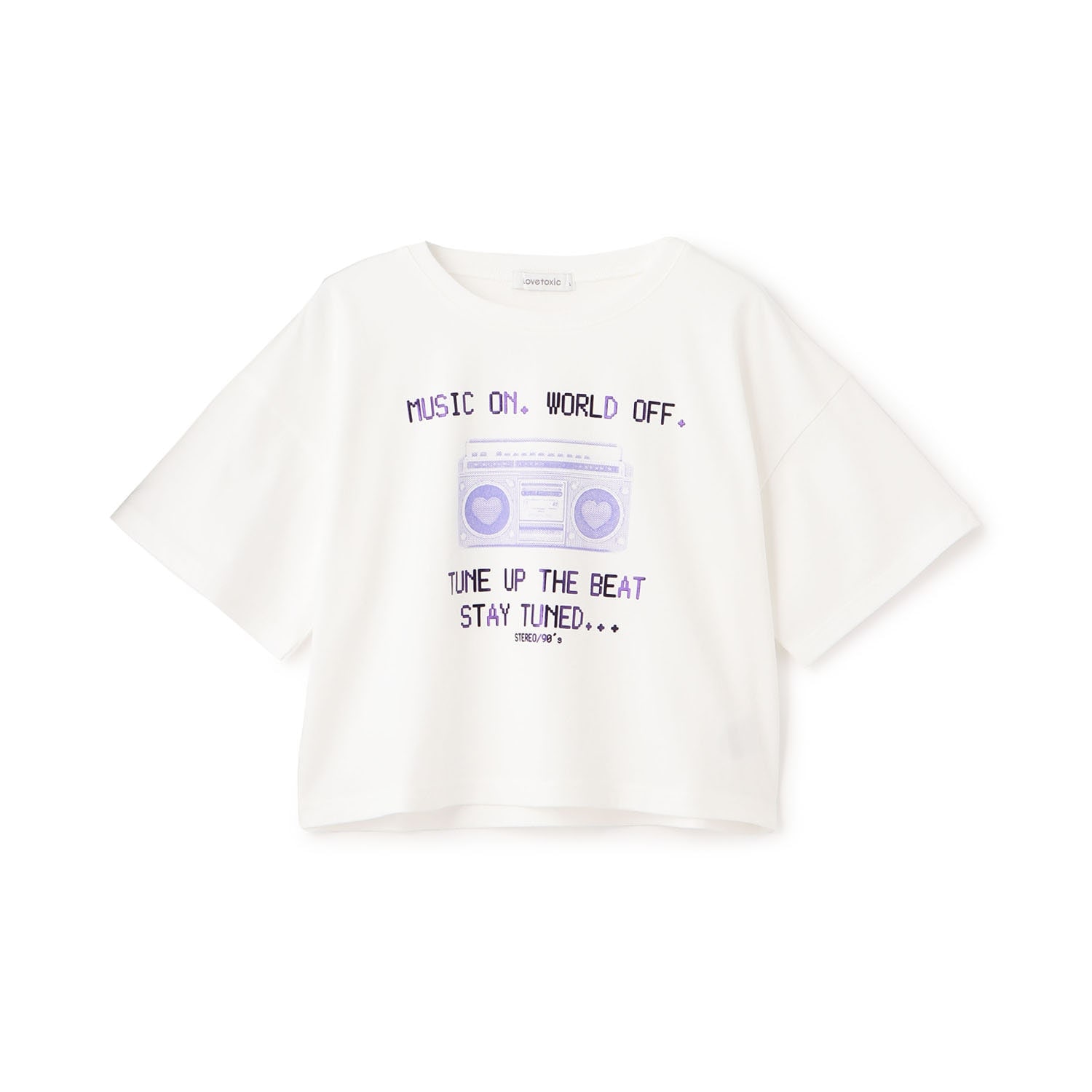 【綿100%】ラジカセモチーフクロップド半T