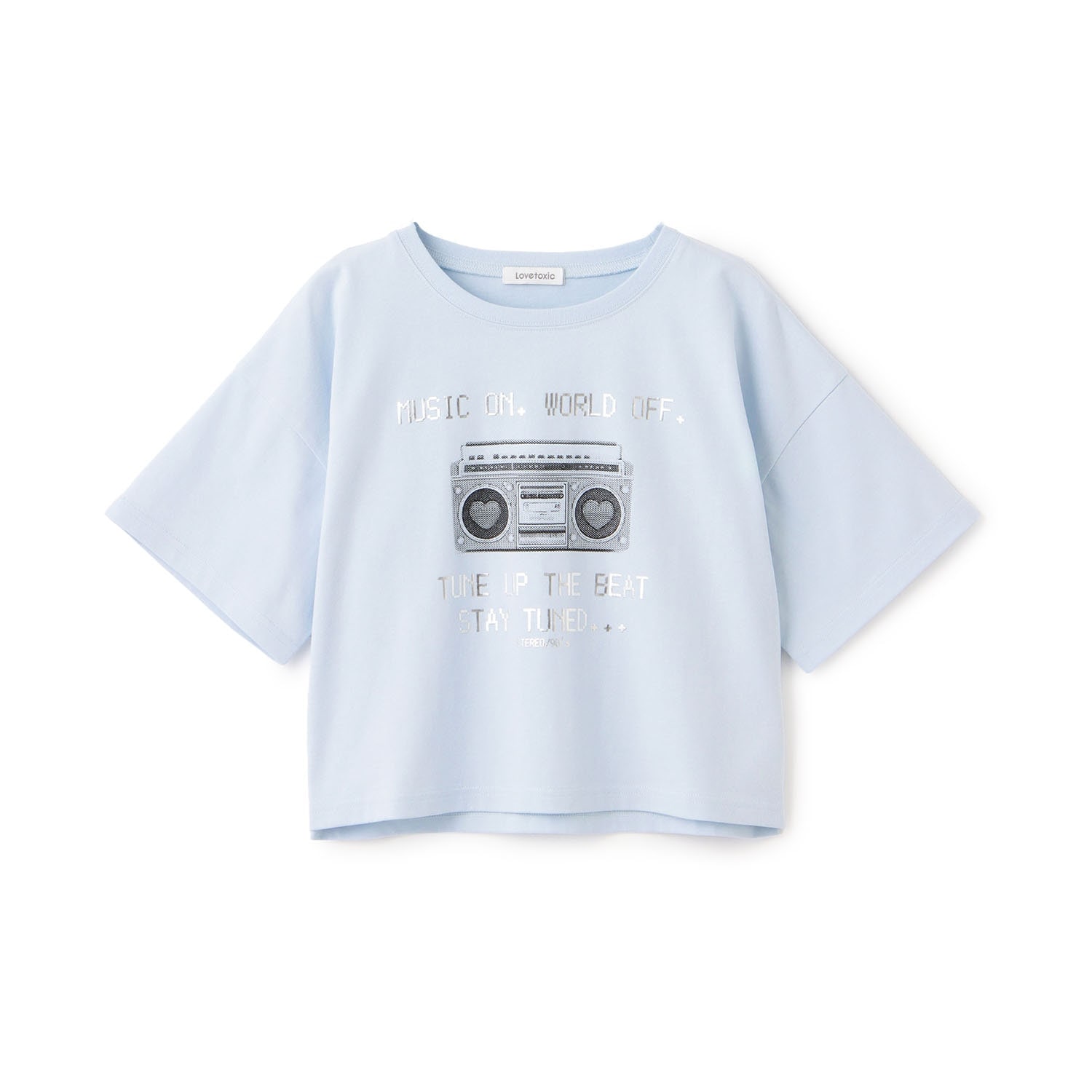 【綿100%】ラジカセモチーフクロップド半T