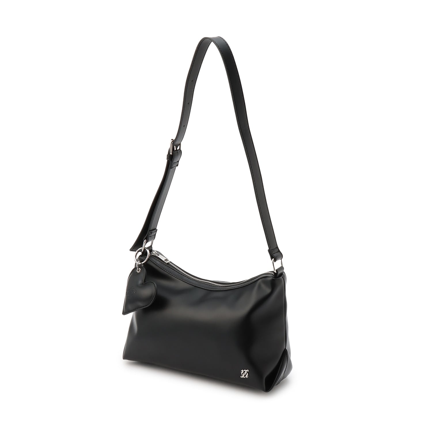 チャームつき合皮ショルダー