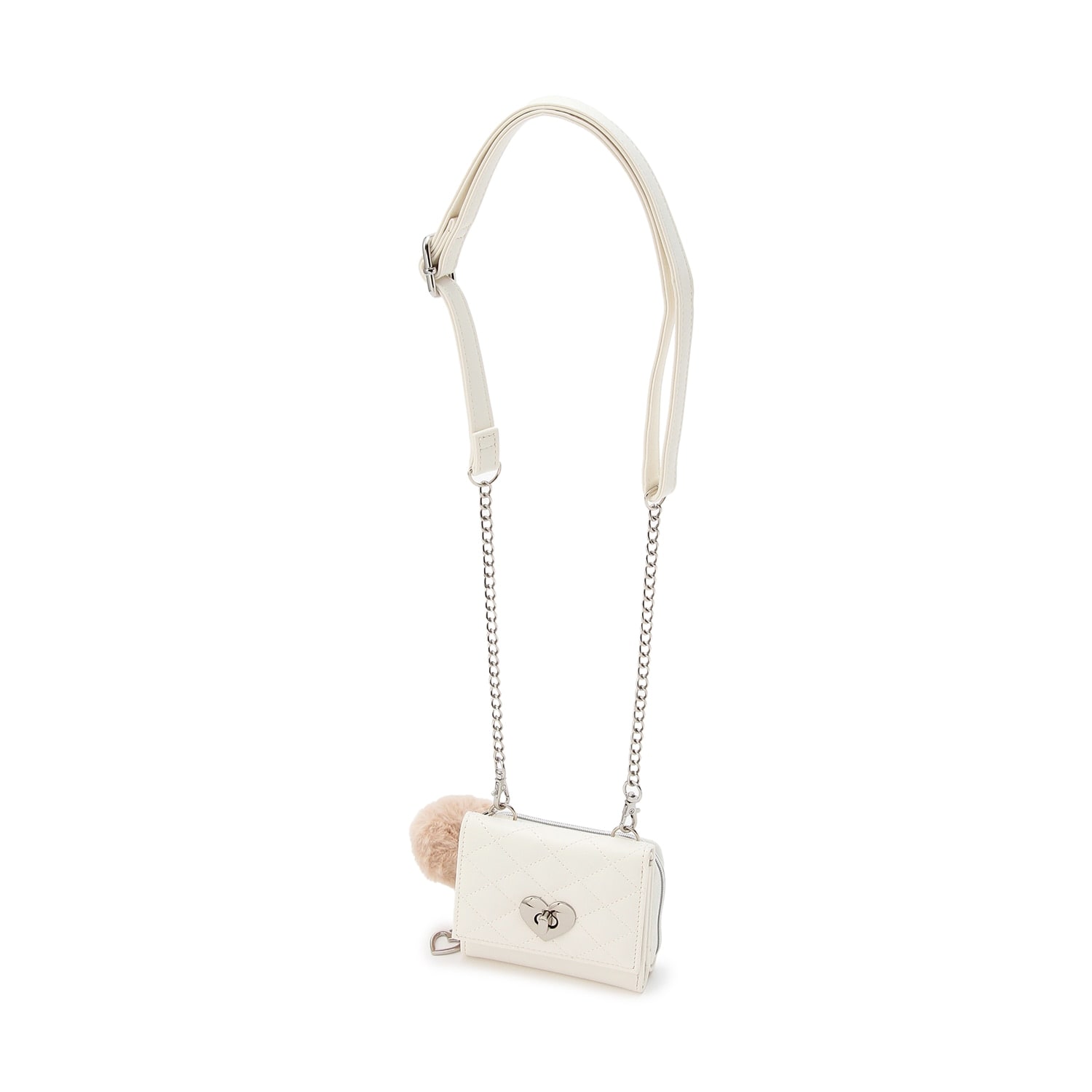 ファーチャームツキキルティングウォレット