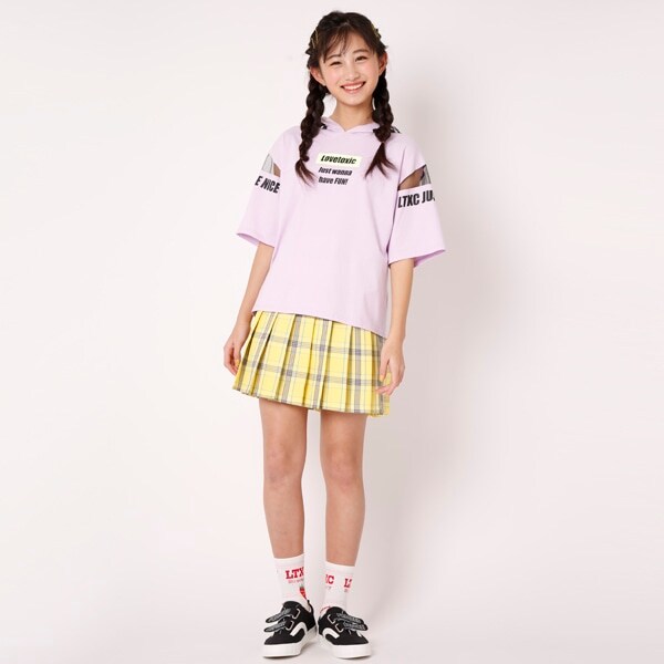 メッシュ切り替えTシャツパーカー