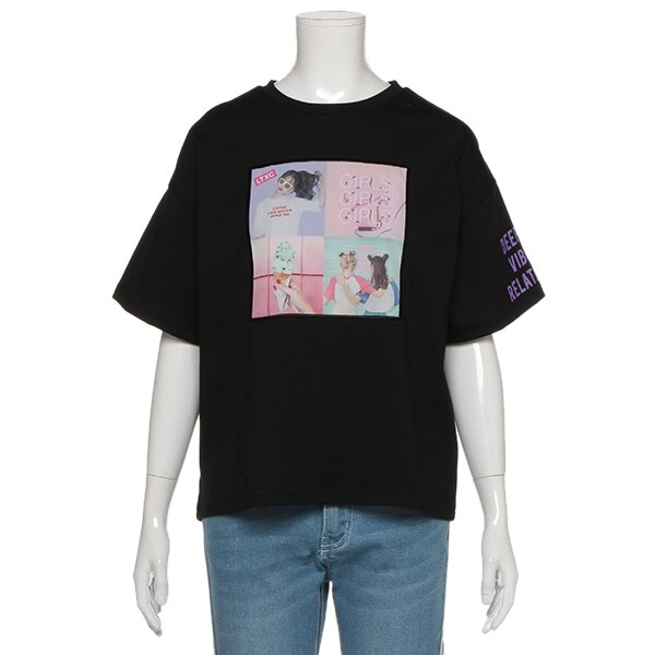 NARUMIYA ONLINE｜ナルミヤ オンラインの公式通販サイトカラーブロック転写Tシャツ(S(140) 黒): ジュニア