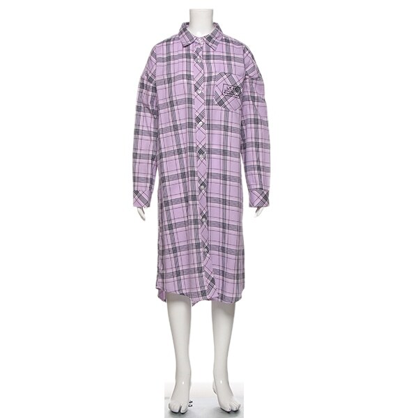 チェックコットンシャツワンピース