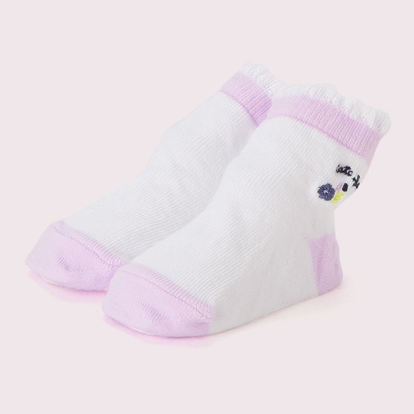 ミニ フローラル エンブロイダリー カフ ソックス