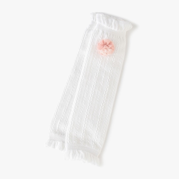 フラワーモチーフレッグウォーマー【日本製】