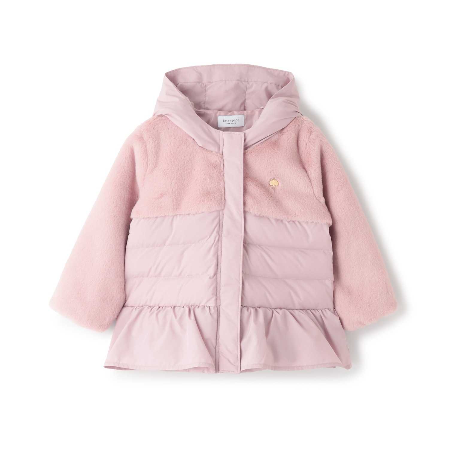 フェイクファー切り替え中綿ジャケット