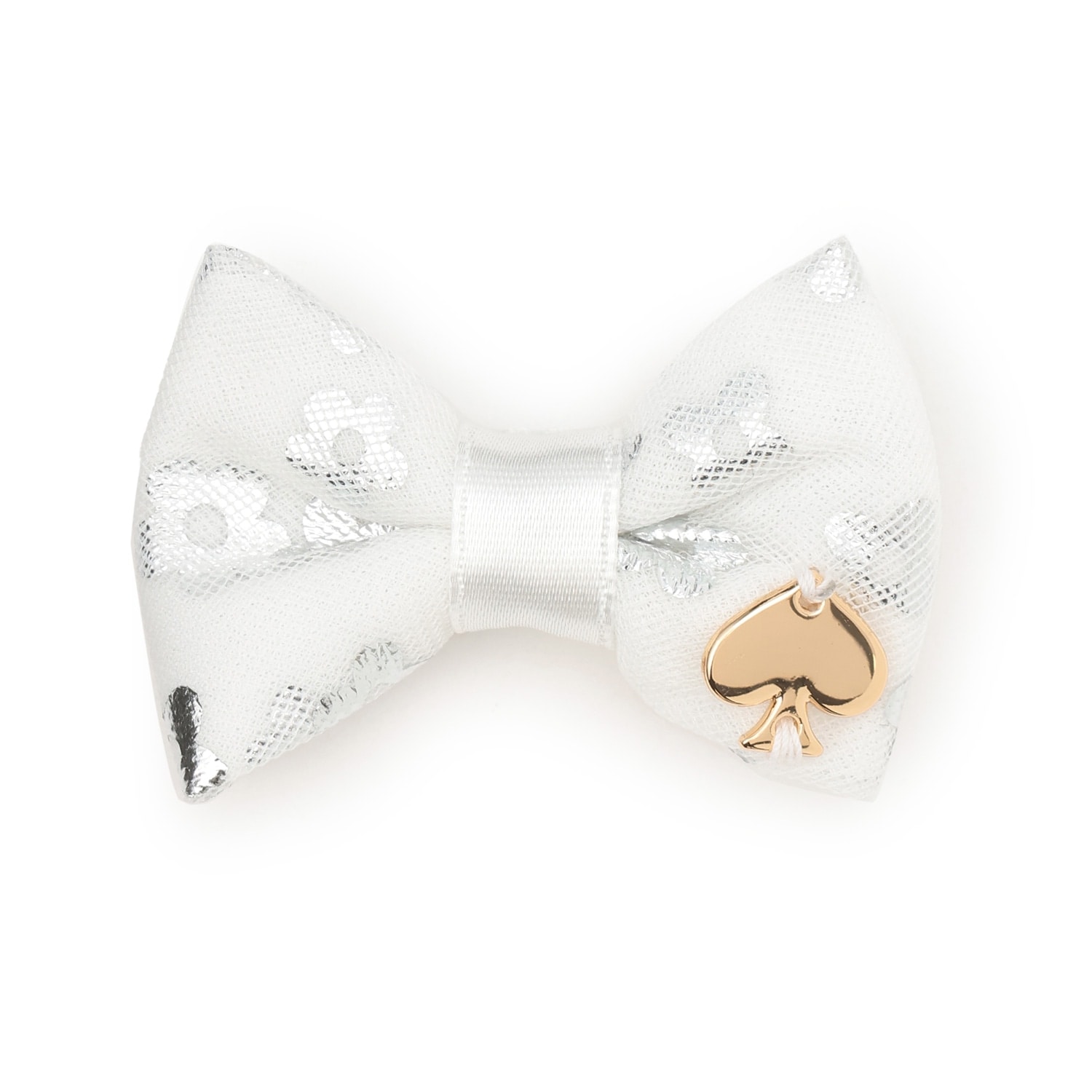 フラワードットチュールボウヘアクリップ(F オフ ホワイト