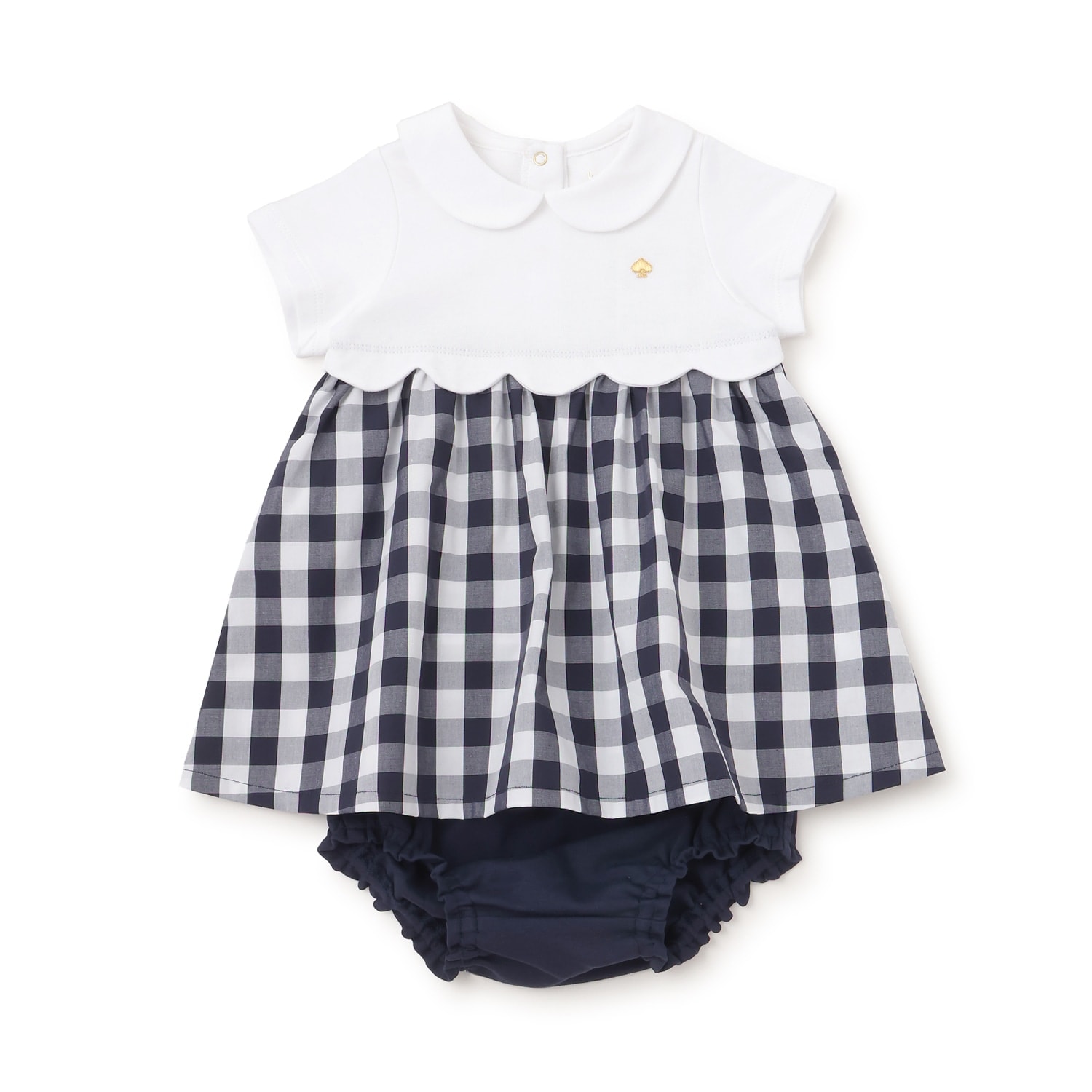 ギンガムドッキングワンピース