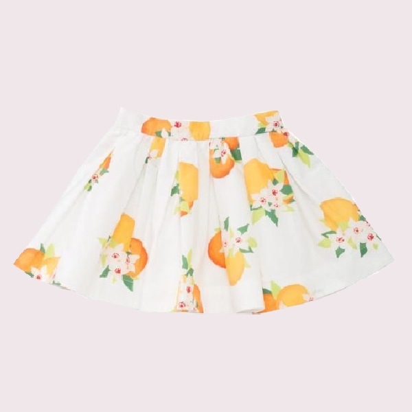 【ベビー向け】オレンジプリントギャザースカート