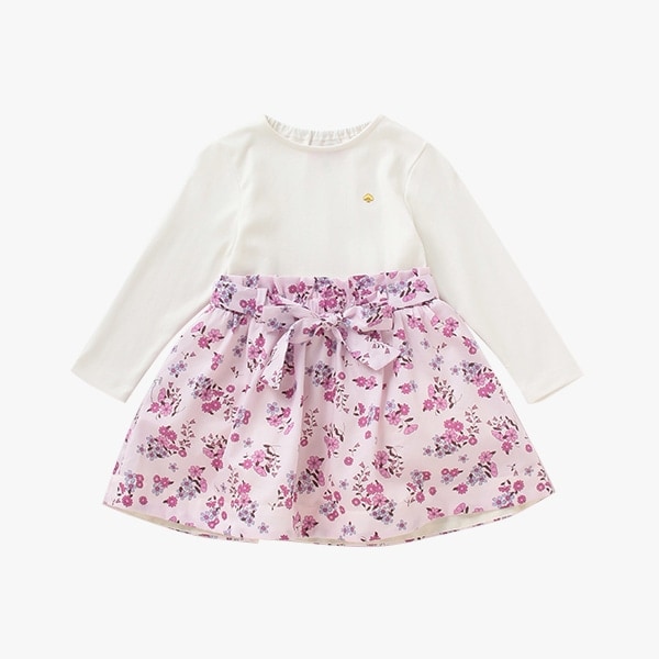 トドラー  スモールフラワーズミックスメディアドレス