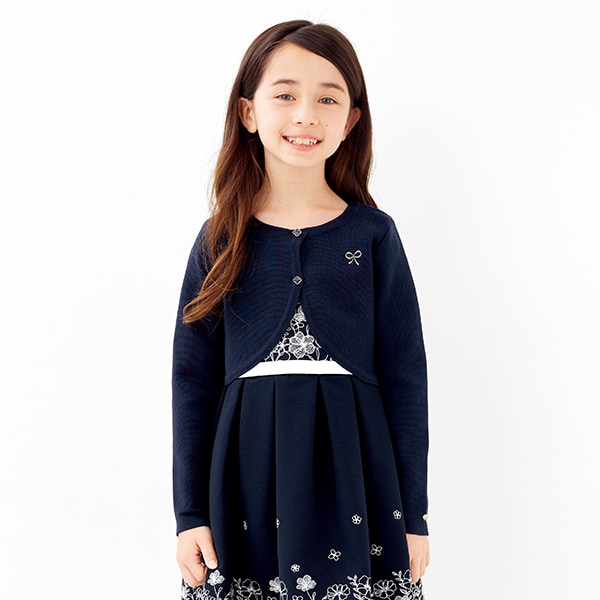 kate spade ニットボレロ（120㎝） ビジューニットボレロ(S(110-120cm) 紺): キッズ - ナルミヤ