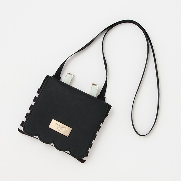 【美品】kate spade ロングコート ブラック S ベルト スカラップ