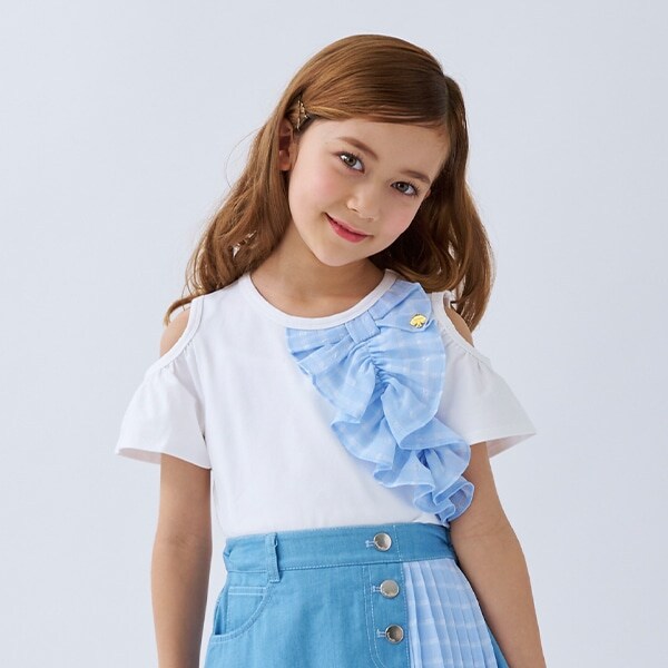トドラー プレイドボウTシャツ