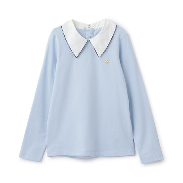 トドラー スカラップカラーカットソー(110cm オフ ホワイト): キッズ