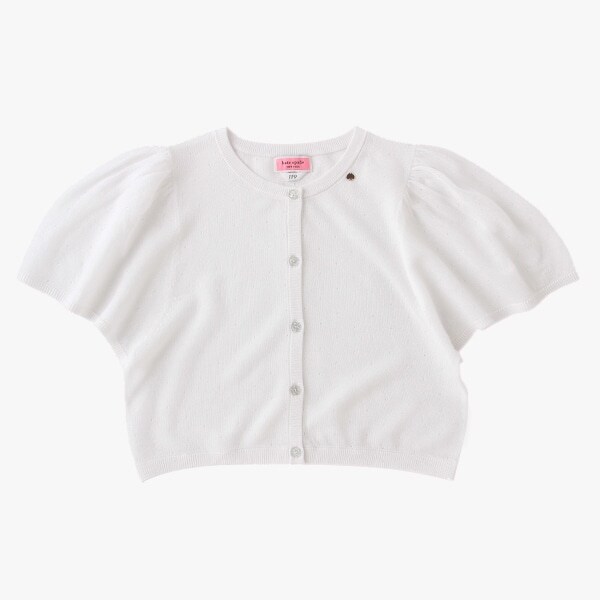 ガールズ ショートスリーブメタリックカーディガン