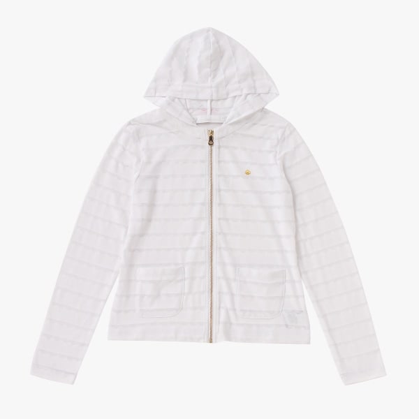 ガールズ スカラップバーンアウトジップアップフーディ