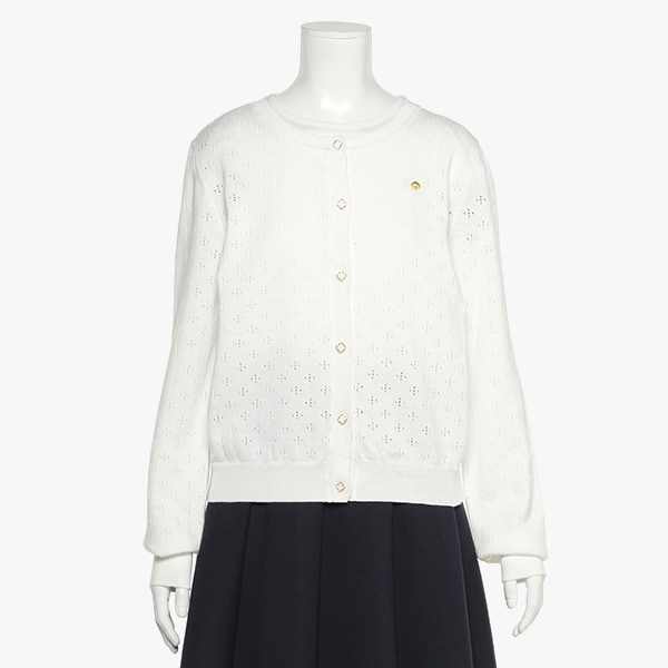 ガールズ アイレットカーディガン