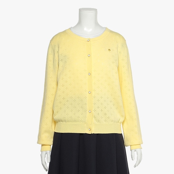 ガールズ アイレットカーディガン