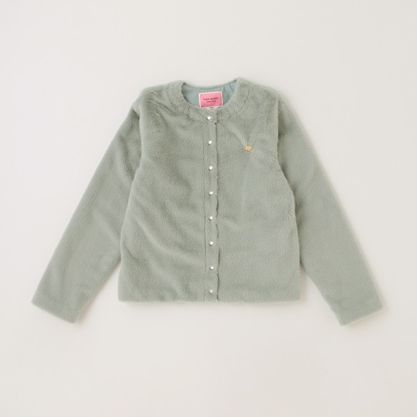 ガールズ フェイクファーカーディガン