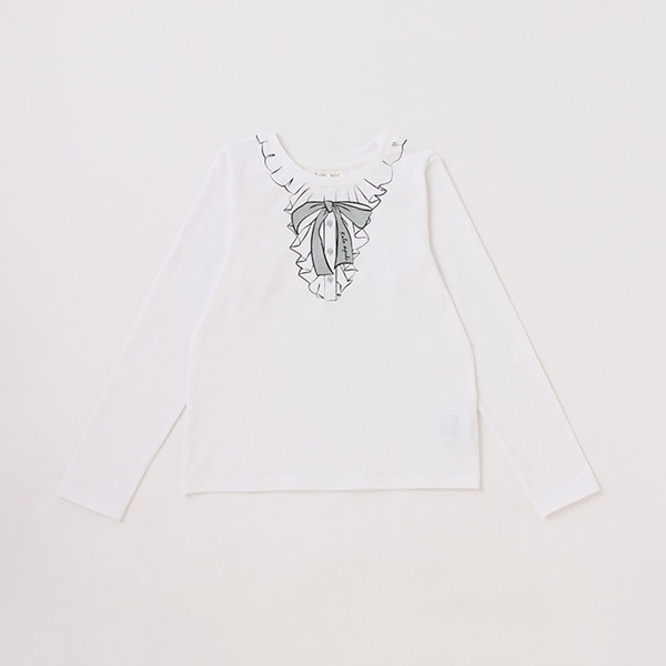 ガールズ ボウプリント長袖Tシャツ