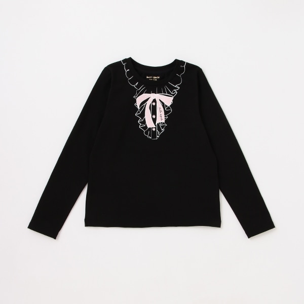 ガールズ ボウプリント長袖Tシャツ