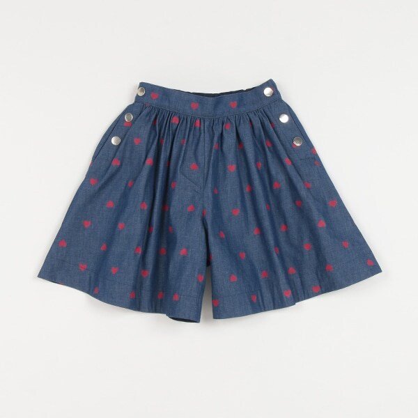 ハートちゃん ガールズ ハートキュロットスカート(140cm 紺): ジュニア