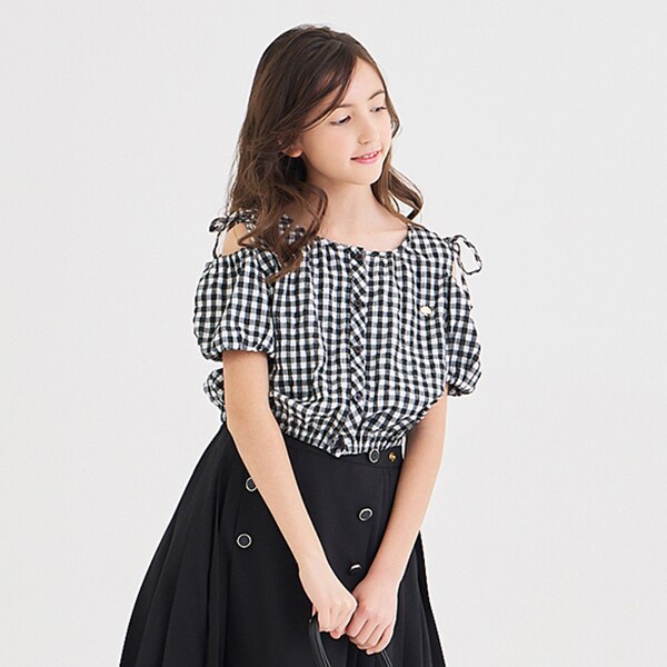 ナルミヤセット メッシュワンピ・レオパタンクSET(100cm オフ ホワイト): キッズ
