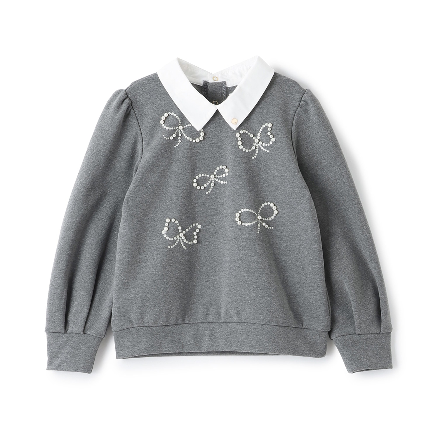 パールボウ衿つきトレーナー