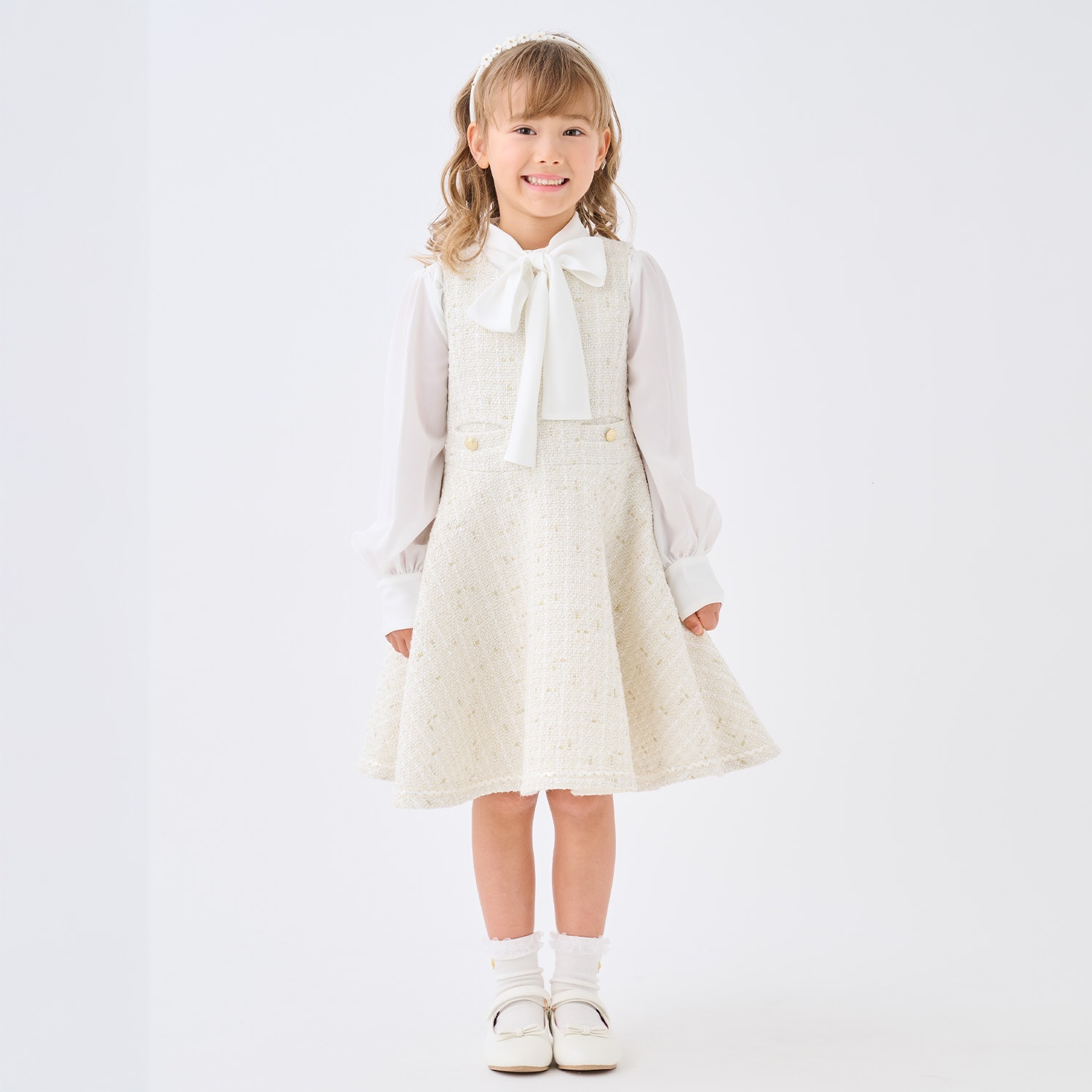 ミックスツイードジャンパースカート