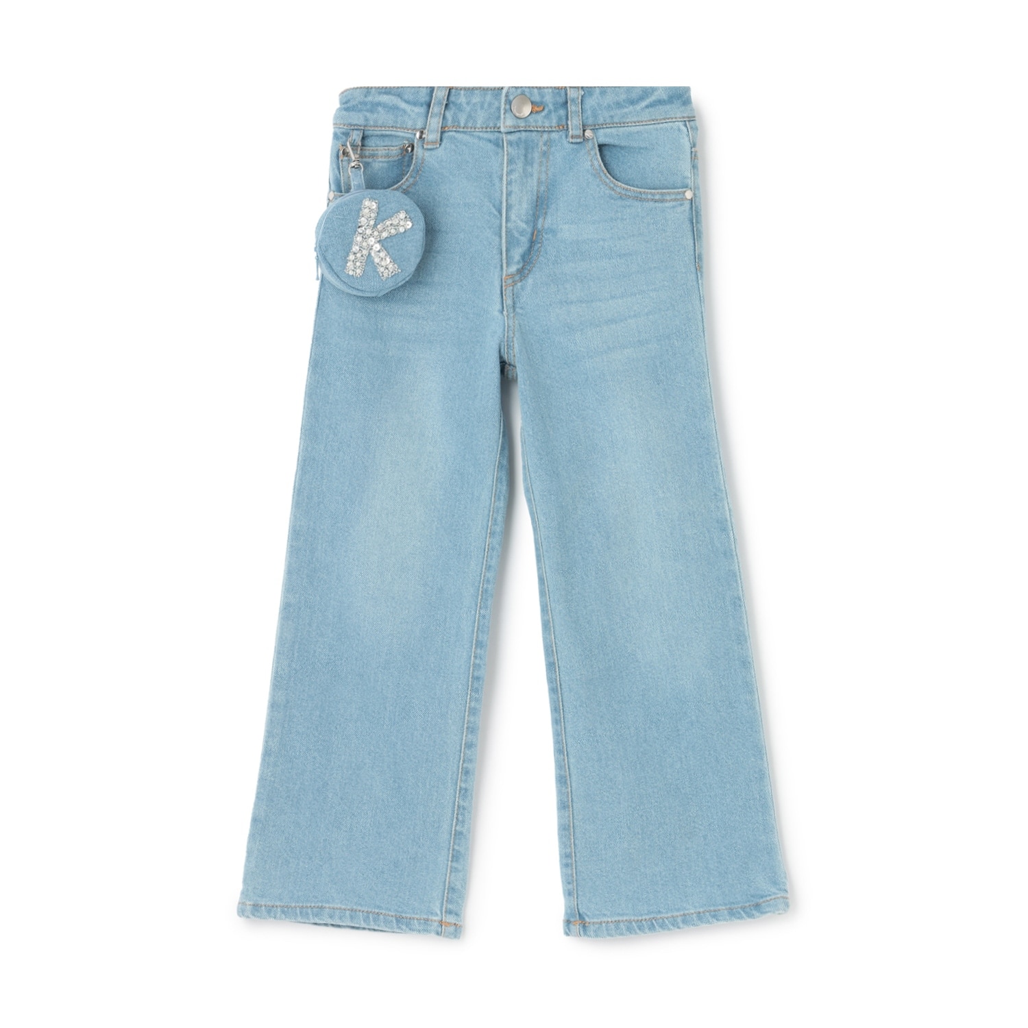 ロゴビジューポーチつきデニムパンツ