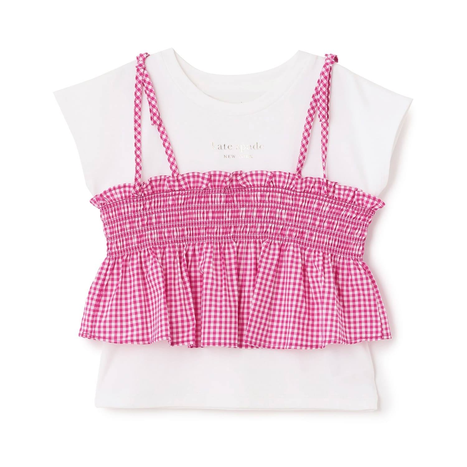 ギンガムビスチェドッキングTシャツ