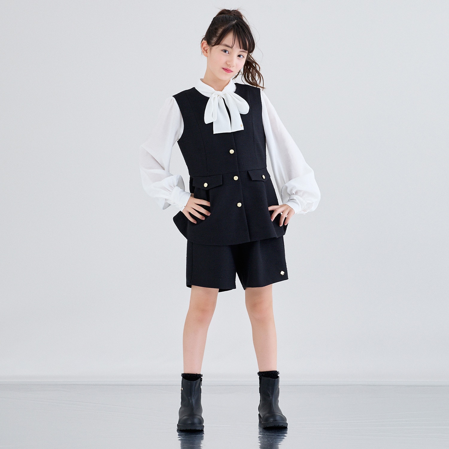 フレアジレ&ショートパンツセット(130cm グレー): キッズ - ナルミヤ