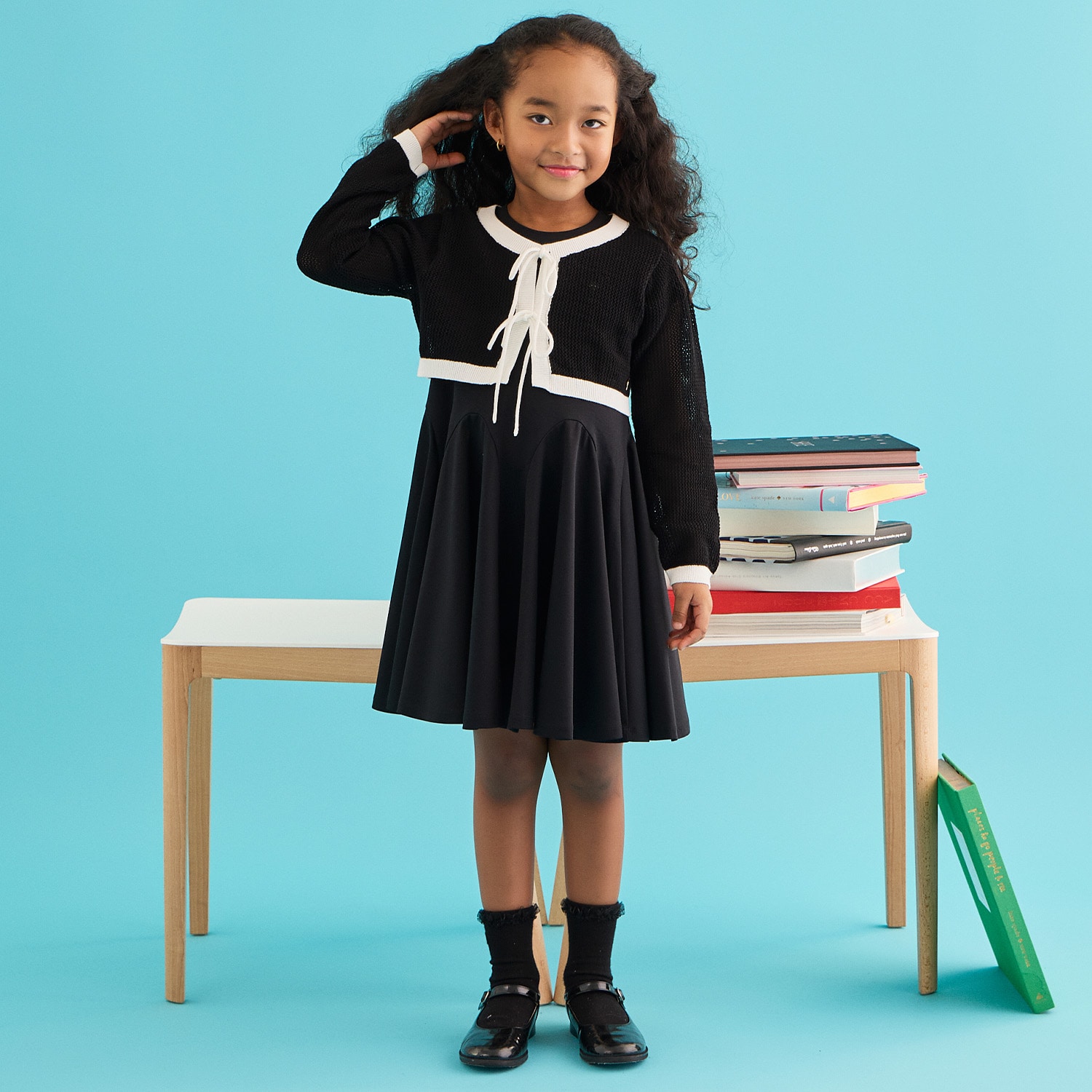 ボウニット&カットワンピースセット