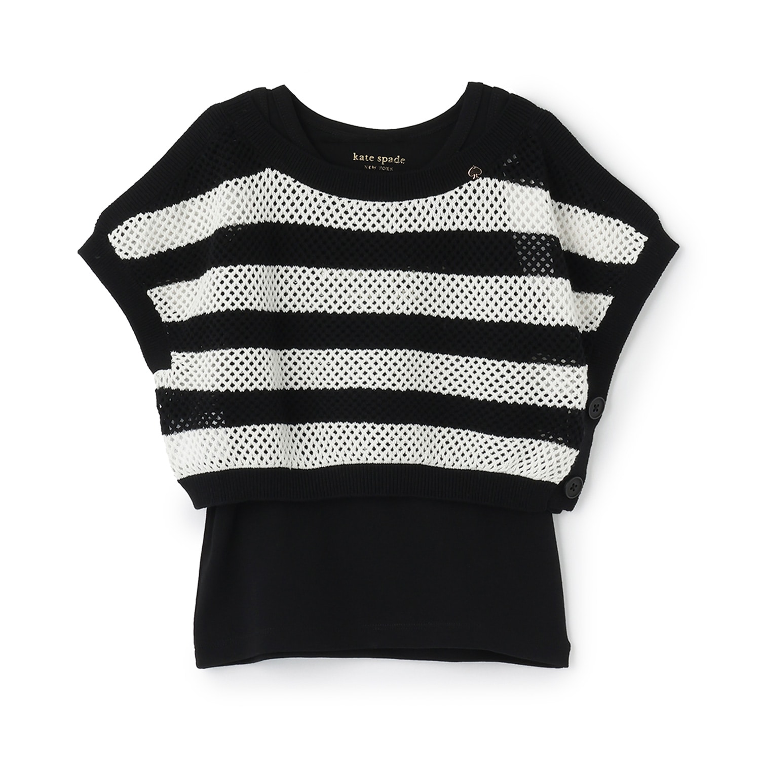 ストライプメッシュニット＆タンクトップセット