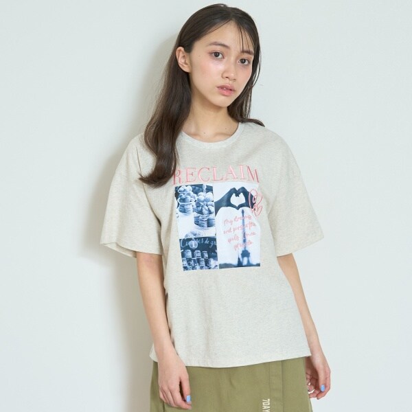 7days】パリ転写プリントTシャツ(S オフ ホワイト): ジュニア