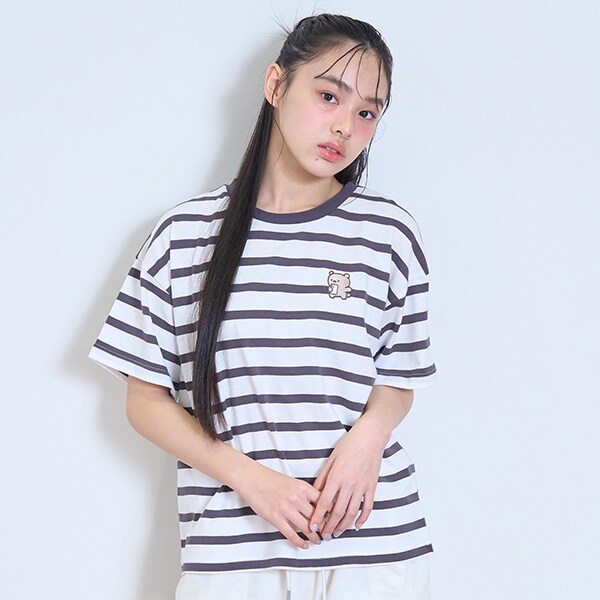 【7days】ワンポイントボーダーTシャツ
