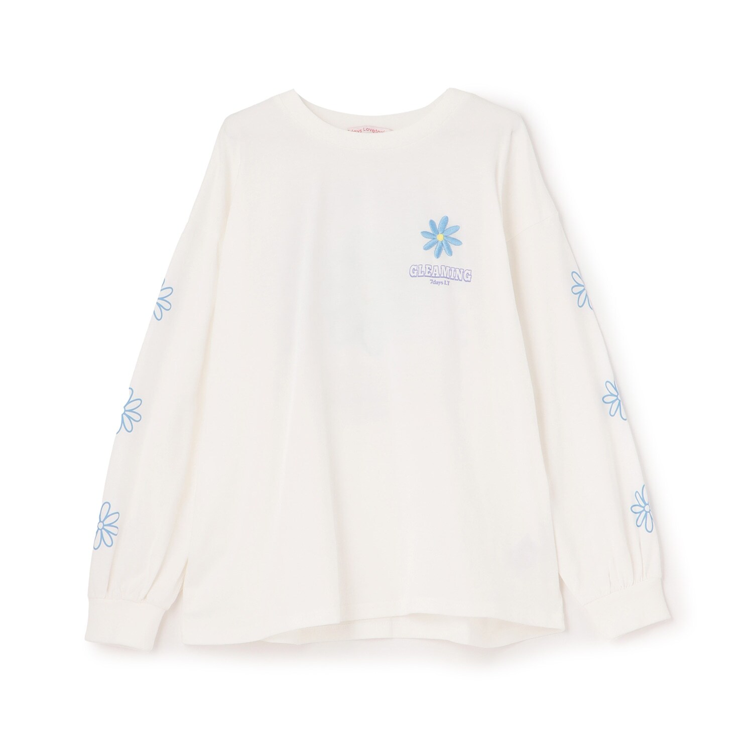 【7days】お花アップリケルーズTシャツ