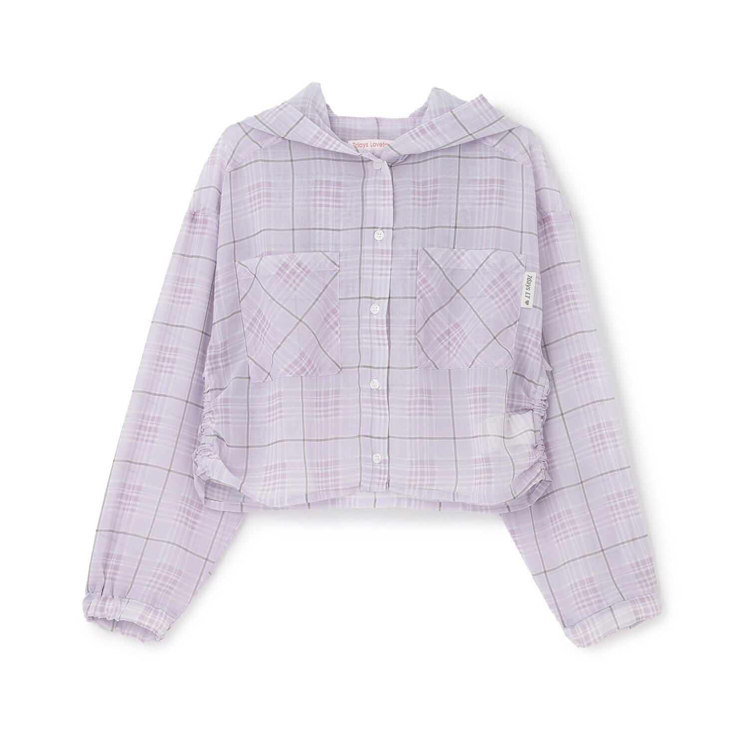 【7days】シアーチェックシャツパーカー