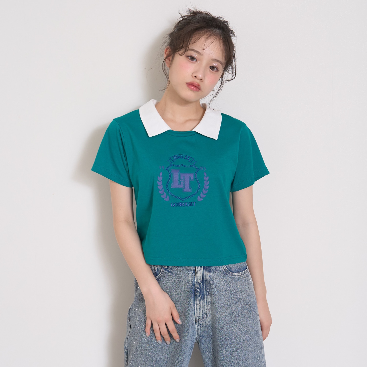 【7days】衿つきクロップTシャツ