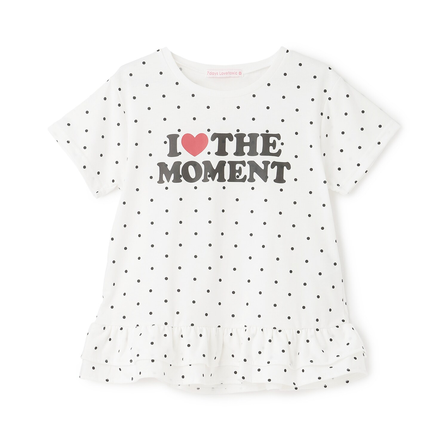 【7days】ドット裾フリルTシャツ