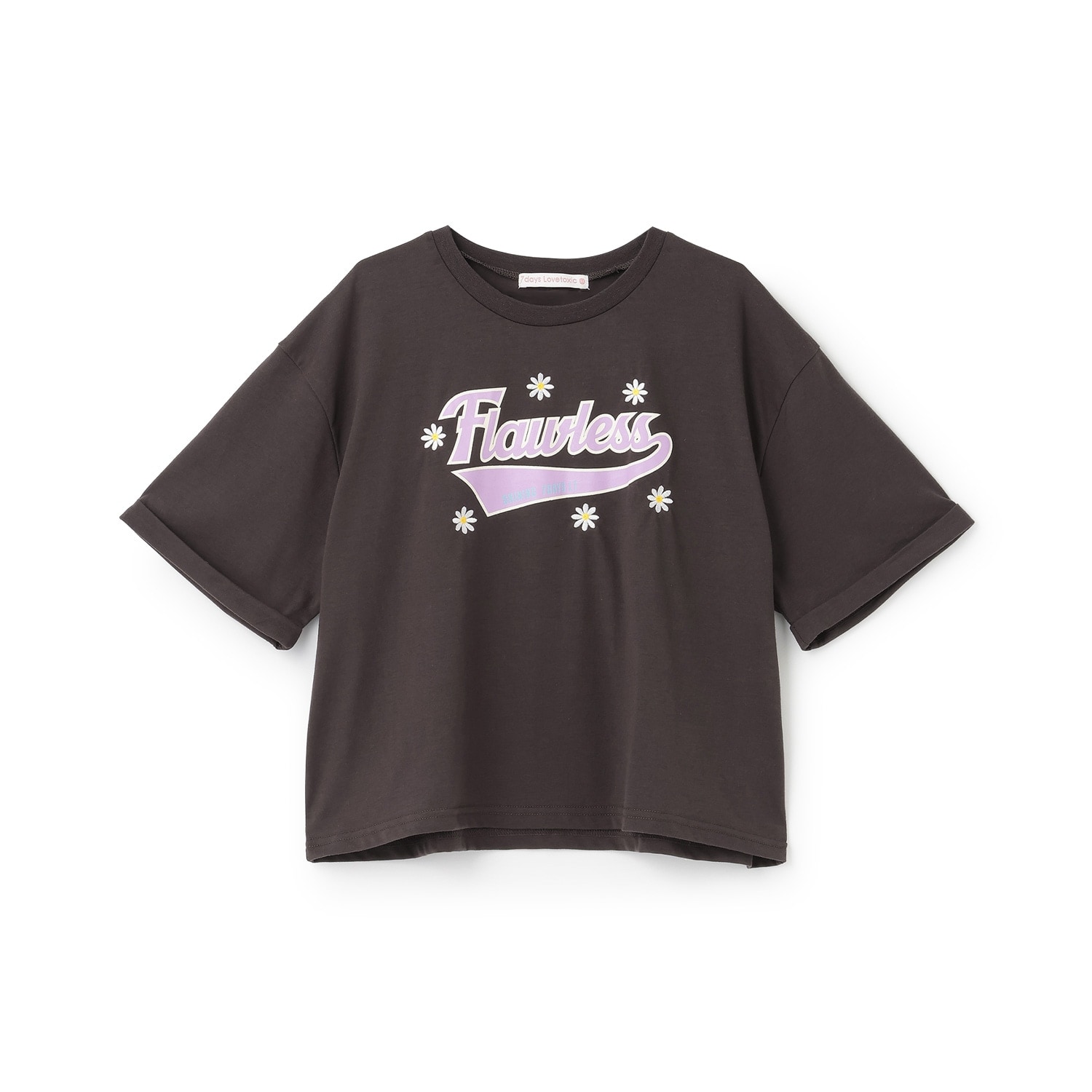【7days】ロゴ＋お花刺しゅうTシャツ
