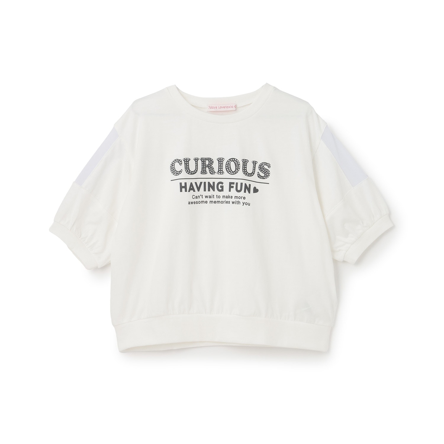 【7days】袖シアーガーリー5分袖Tシャツ