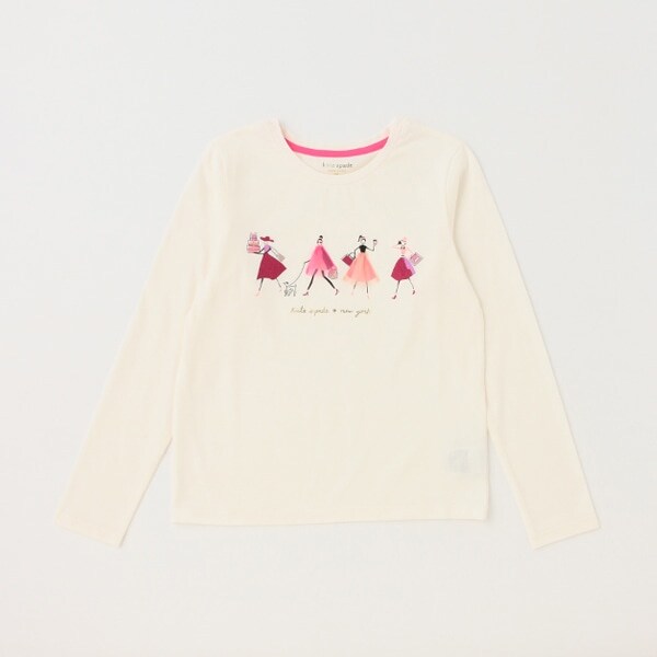 【リピート】【直営店で取り扱い無し】ガールズ ショッピングガール長袖Tシャツ
